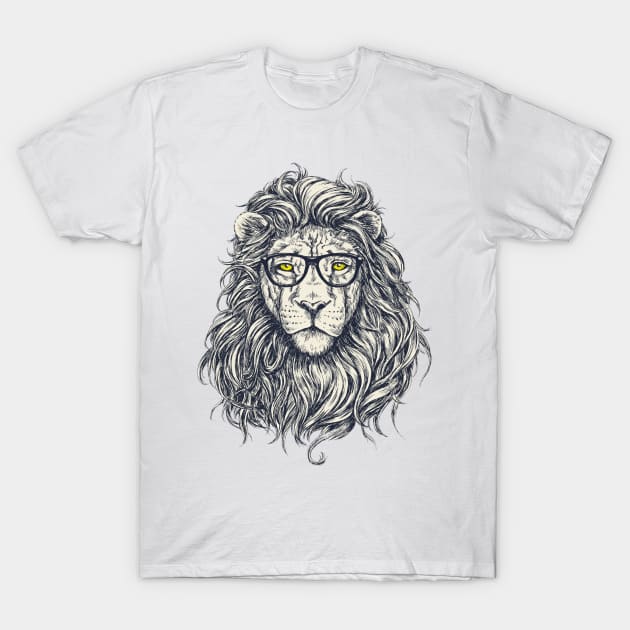 Nerd Lion T-Shirt by Art by Awais Khan